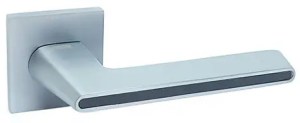 Ручка дверная KEDR R21-190 MCP/BL (матовый хром/чёрная вставка)